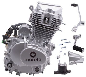 Silnik Moretti pionowy 163FMK, 175cc 4T, 5-biegowy manual, srebrny (bez