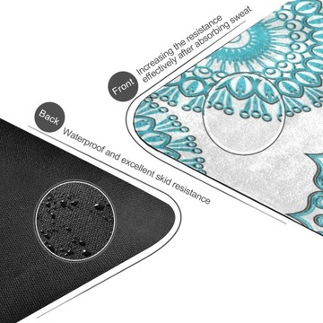 Противоскользящий замшевый коврик для занятий йогой, зеленая мандала