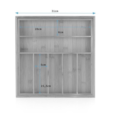 HOMEDE Бамбуковый органайзер для столовых приборов PAULE 32-50X