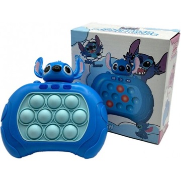 POP IT POPIT GRA ZRĘCZNOŚCIOWA ELEKTRYCZNA ANTYSTRESOWA Stitch NIEBIESKA