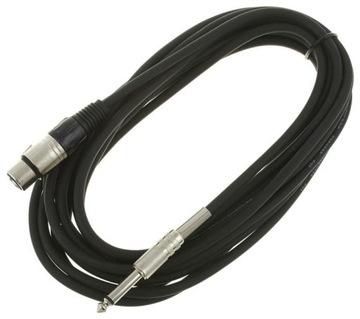 Kabel przewód mikrofonowy XLR - JACK 6m czarny