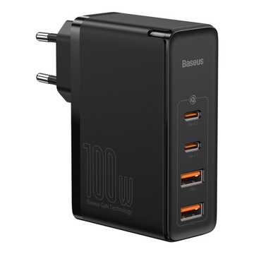 МОЩНОЕ СЕТЕВОЕ ЗАРЯДНОЕ УСТРОЙСТВО BASEUS 2 БЛОКА ПИТАНИЯ USB USB-C QC 100 Вт + КАБЕЛЬ TYPE-C