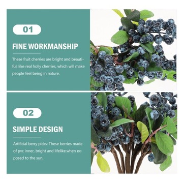 ИСКУССТВЕННЫЕ ВЕТКИ ВАЗА ЛОЖНЫЕ ЯГОДЫ 5 ШТ.