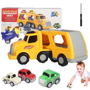 wader auto laweta retro magic truck 5 w 1 tir samochód transporter z dźwięk
