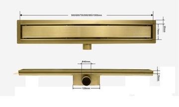 Линейный слив SANITLINE GOLD 2в1, низкий сифон, 90 см, большой отстойник, 52 мм, PL