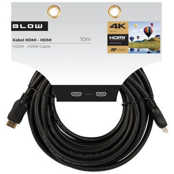 ПРОЧНЫЙ КАБЕЛЬ HDMI — HDMI ETHERNET 4K FHD ПОЗОЛОЧЕННОЕ СОЕДИНЕНИЕ HD 10 М