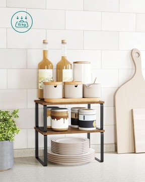КУХОННЫЕ ПОЛКИ НАБОР ПОЛОК-ОРГАНИЗАТОР ИЗ 2 ПРЕДМЕТОВ В СТИЛЕ РУСТИК-ЛОФТ - 30 см -