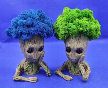 Горшок для декоративного мха Groot, моховая трава необычная 7 цветов мха