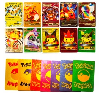 KOLOROWE ZŁOTE KARTY POKEMON 55szt UNIKATOWE