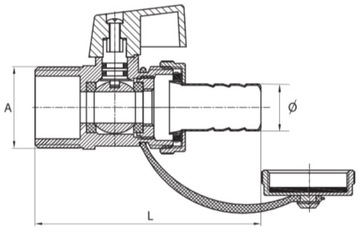 СЛИВНОЙ КЛАПАН С КРЫШКОЙ 3/4 ФУТА