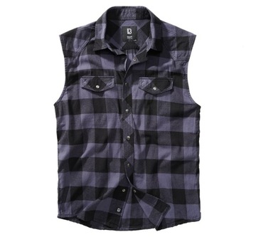 Koszula Brandit Checkshirt sleeveless black/grey XXL