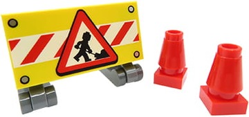 Plac budowy: barierka + pachołki - z części LEGO