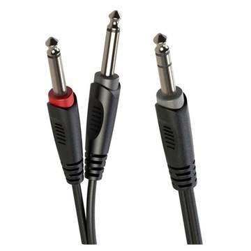 KABEL AUDIO JACK 6.3mm STEREO - 2x JACK 6.3mm MONO ROXTONE SAYC100L1 1m