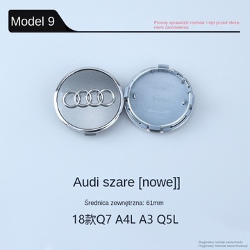 КРЫШКИ ЗАГЛУШКИ КОЛПАКИ ДЛЯ ДИСКОВ AUDI - 69 ММ - ЧЕРНЫЕ 4 ШТ.