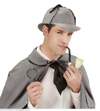 SUPER Zestaw Detektywa Sherlocka 01155W Holmesa Czapka Fajka Lupa
