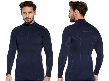 Bluza męska BRUBECK Extreme merino granat XL