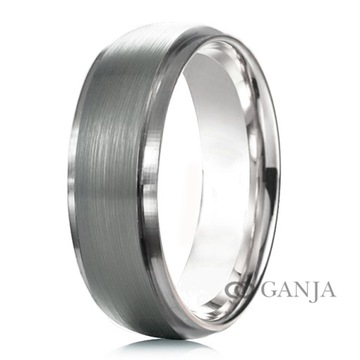 Obrączka tytanowa półokrągła szer. 6mm wzór BT49