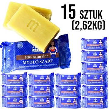 MYDŁO SZARE 100% NATURALNE MILO 175g x15szt 2,62kg