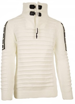 СВИТЕР МУЖСКОЙ ШЕРСТЯНОЙ, ТОЛСТЫЙ ТЕПЛЫЙ, С ВОРОТНИКОМ-СТОЙКОЙ XL