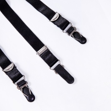 Черный нейлоновый пояс для подвязок Charmzi Nicole Vintage Retro S/M