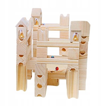 Wooden Marble Run Building Blocks Set for 80pcs