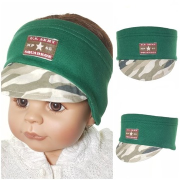 ПОВЯЗКА НА ГОЛОВУ КАМУФЛЯЖНАЯ, КОЗЫРОК ДЛЯ МАЛЬЧИКОВ, ПРОФИЛИРОВАННЫЙ ДЛЯ УШЕЙ, ДЛЯ МАЛЬЧИКОВ 3-12 МОДЕЛЕЙ MC 12