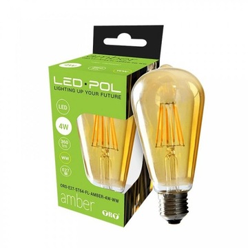 Żarówka LED 4W ST64 AMBER 2200K