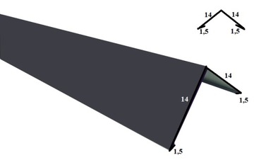 Gąsior do trapezu RAL 7024 GRAFIT POŁYSK dł. 1,95m