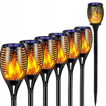 Lampa solarna wbijana Ren33 czarny 50 cm 6 szt.