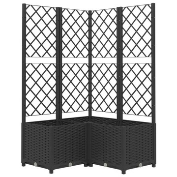 Donica ogrodowa z kratką PP 80x80x136 cm czarna
