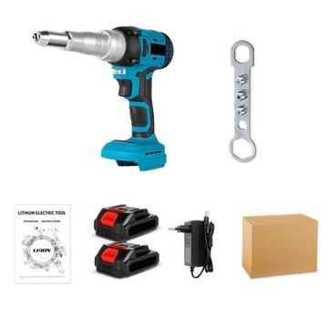 NITOWNICA ELEKTRYCZNY AKUMULATOROWY DO NITÓW 2,4-5,0 MM + 2 Bateria 18V