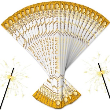ELEGANCKIE DŁUGIE ZIMNE OGNIE WESELNE 70cm 140szt - GOLD EDITION OPAKOWANIA