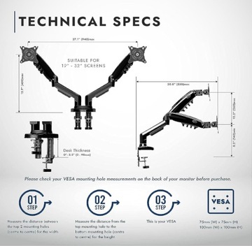 ПОДСТАВКА ДЛЯ 2 МОНИТОРОВ INVISION MX400 19–32 ДЮЙМОВ
