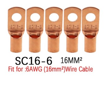 KONEKTOR OCZKOWY złączka miedziany SC16-6 M6 5szt