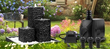 Pompa zanurzeniowa do fontanny 25W 1500l/h + 3x białe pierścienie LED