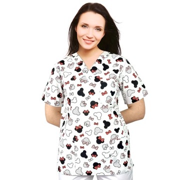 Bluza medyczna damska fartuch kolorowy wzorek XXS