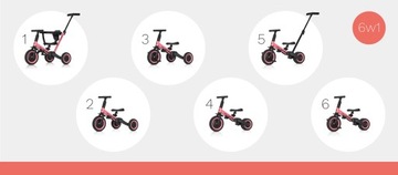 ТРЕХКОЛЕСНЫЙ беговел + толкатель TREMIX UP 6в1+
