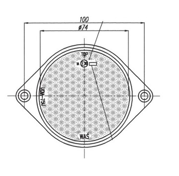 КРУГЛЫЙ ОТРАЖАТЕЛЬ ДЛЯ БОКОВЫХ ОТВЕРСТИЙ, ОРАНЖЕВАЯ СТЕНА