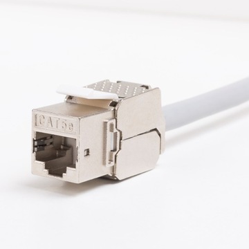 Moduł keystone jack RJ45 kat. 5e FTP, STP, beznarzędziowy, Netrack, srebrny