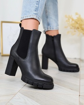 SEIHAY ЖЕНСКИЕ ЧЕРНЫЕ БОТИНКИ