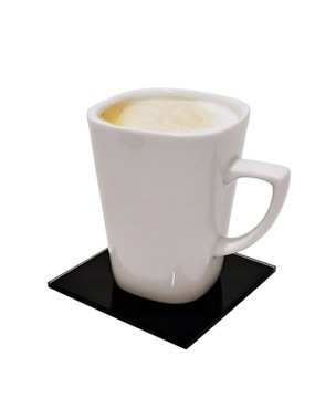 Podkładka szklana pod kubek szklankę czarna w połysku podstawka 10x10 cm