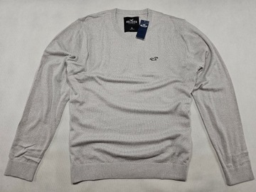 HOLLISTER sweter szary lekki szary XL