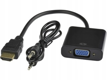 Adapter przejściówka HDMI do VGA DSUB + Audio