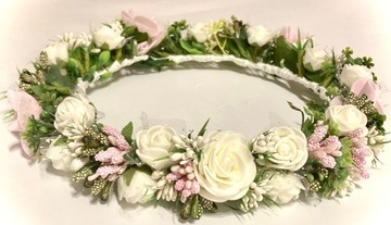 Венок для причастия, кремово-розовый венок для причастия