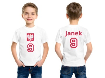KOSZULKA KIBICA PERSONALIZOWANA REPREZENTACJA POLSKI EURO 2024 128-134cm