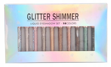 Langmanni 10 цветов блестящих теней для век