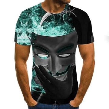 MĘSKA KOSZULKA T-SHIRT NADRUK 3D MASKA MASK L