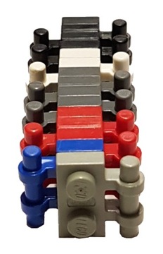 LEGO 2540 PŁYTKA 1X2 Z UCHWYTEM MIX KOLORÓW 15 SZT