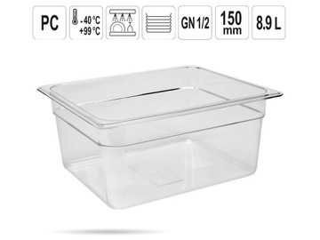 Контейнер для еды PC GN 1/2 150 мм YATO
