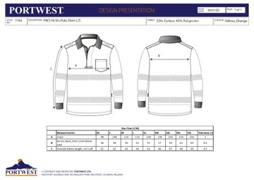 PORTWEST KOSZULKA POLO OSTRZEGAWCZA ORANGE T184